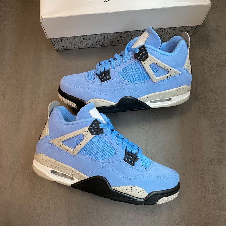 Air Jordan 4 UNC Blue Blue Jordan Retro 4, Blue Retro 4 Jordans, Jordan 4 Blu, Jordan 4 Light Blue, Blue J4s, Blue Thunder 4s, University Blue 4s Jordans, Jordans 4 Blue, Jorands 4