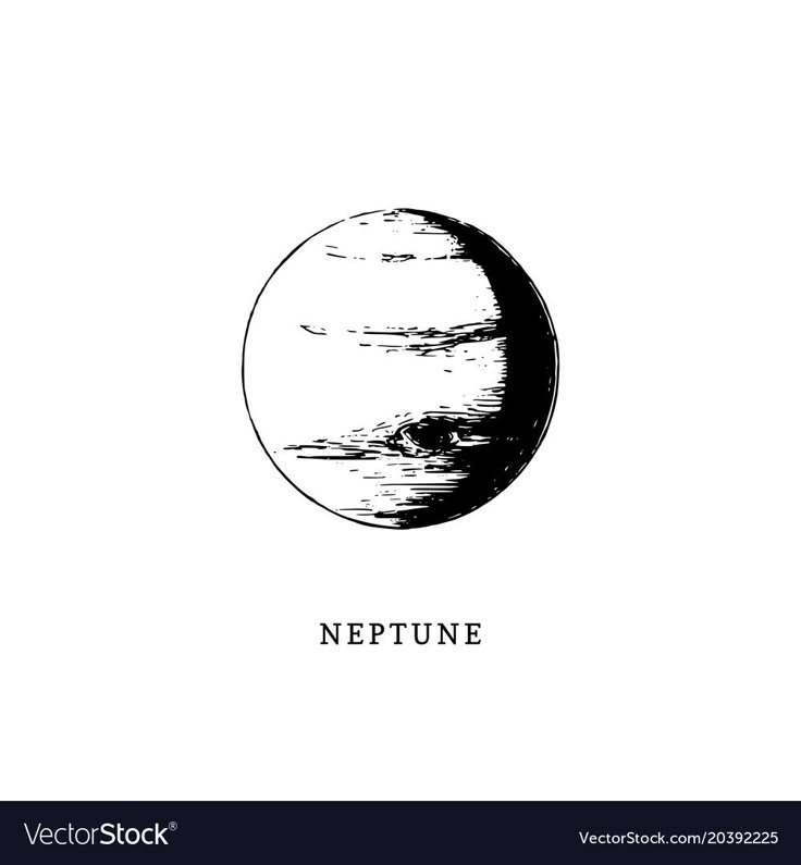 the planet neptune in black and white with an inscription on it's front side