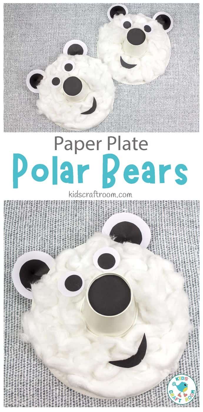 paper plate polar bears made out of toilet paper