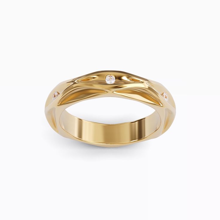 a gold ring with diamonds on it