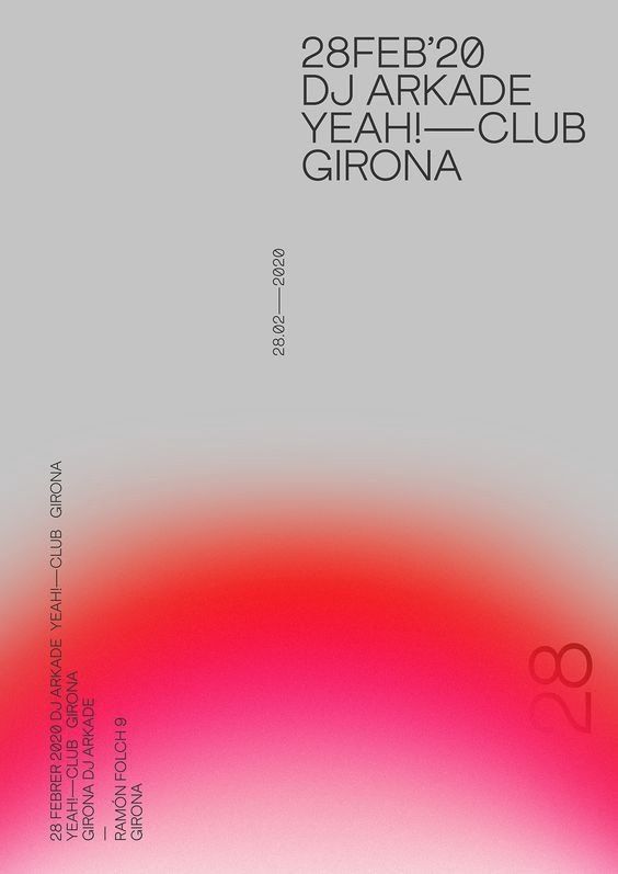 an advertisement for the 25th anniversary of the year club girona, with red and pink colors