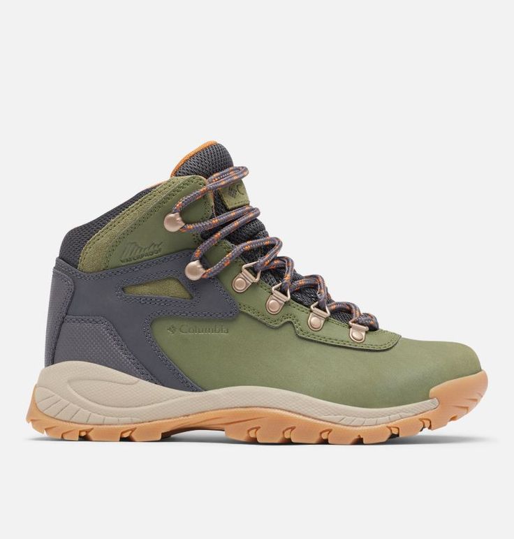 the north face back - to - wall hiker boot is shown in green and brown