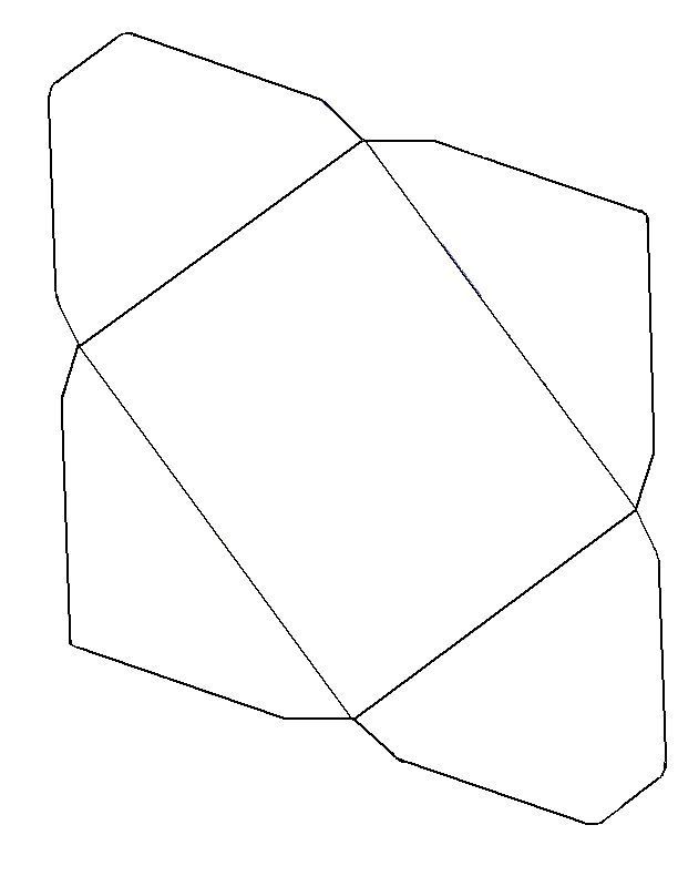 the shape of a pentagon is shown in black and white, with lines drawn across it