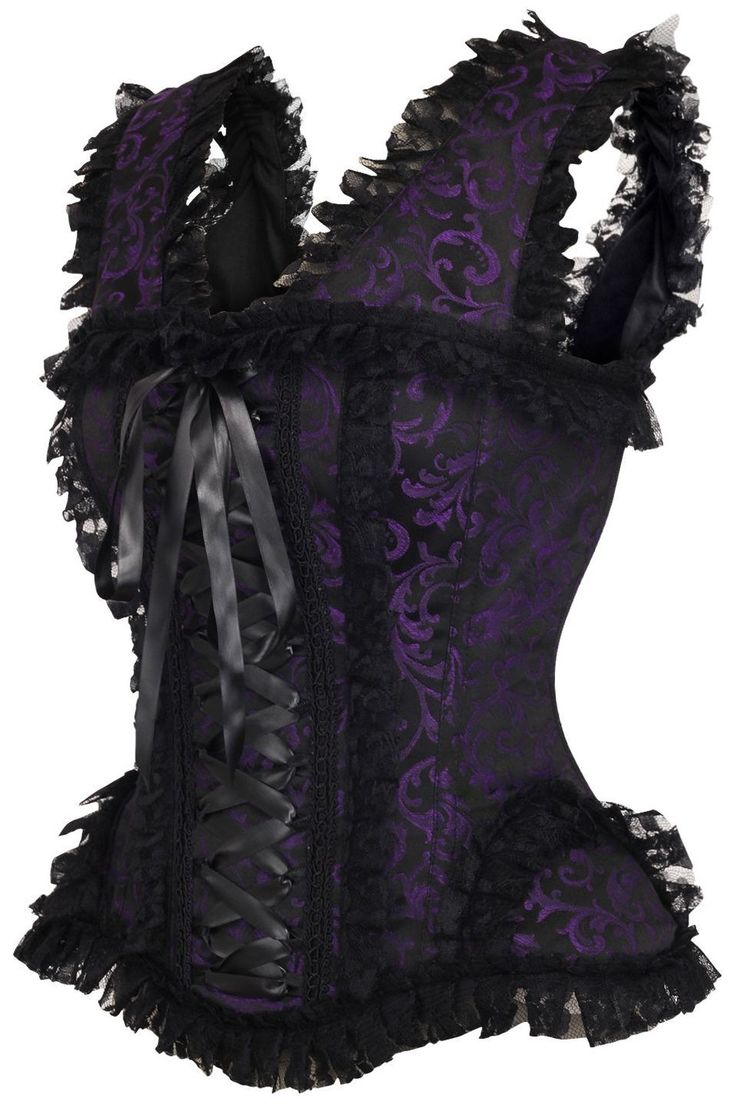 Overbust corset made of brocade and lace fabrics 10 Spiral Steel boned with 2 Flat steel bones Delicate lace detailing Ribbon tie closure at back for cinching Privacy Panel Lined Hand Wash Lace Overbust Corset With Corset Back, Halloween Lace Fitted Corset Dress, Lace Overbust Corset With Boned Bodice, Fitted Overbust Lace Bodice, Fitted Lace Trim Overbust Bodice, Fitted Lace Overbust Bodice, Underbust Lace Bodice With Lace Trim, Gothic Lace Corset With Fitted Bodice, Fitted Sleeveless Corset With Contrast Lace