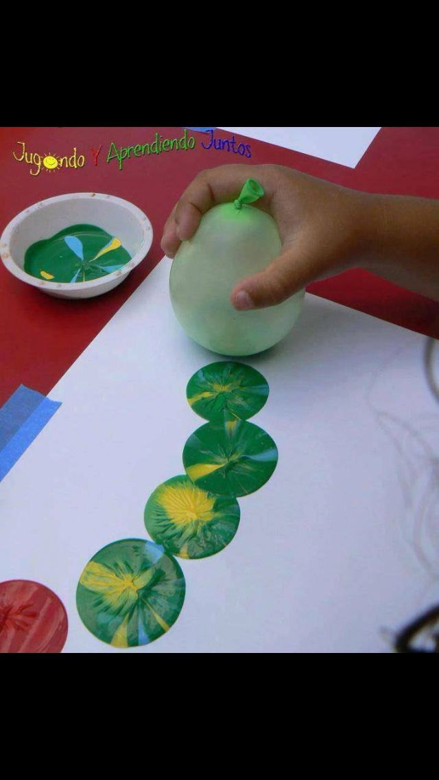 Painting with a balloon Diy Paintings, Balloon Painting, Painting Activities, The Very Hungry Caterpillar, Amazing Diy, Childrens Crafts, Preschool Art, Elementary Art, Art Activities