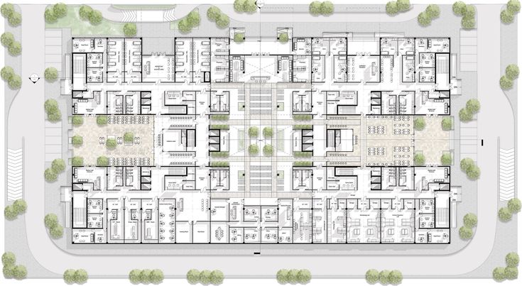 an aerial view of the building's ground plan