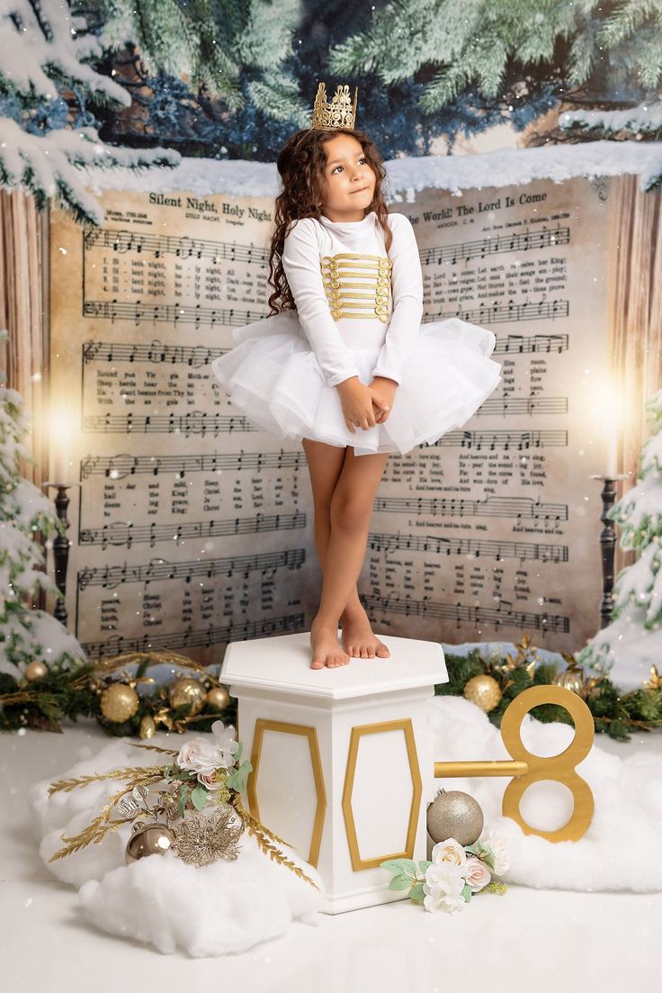 You'll be singing out loud when using the Christmas Carols photo backdrop. Recommended floor: Snow Floor https://www.etsy.com/listing/1273385304/snow-backdrop-snow-floor-photography *8'x6' backdrops and larger are available in dream fabric and fleece only.  Here's a little more info about our photo backdrops: Q: What are your photography backdrops made of? A: We offer a large selection of materials for you to choose from. Please visit https://www.hsdbackdrops.com/pages/material-descriptions for Nutcracker Photo Backdrop, Studio Fall Mini Sessions, Photo Backdrops For Parties, Front Yard Birthday Decorations, Christmas Photography Set Up, Elegant Christmas Photoshoot, Christmas Photo Session Ideas, Christmas Pics Ideas, Unique Christmas Photoshoot