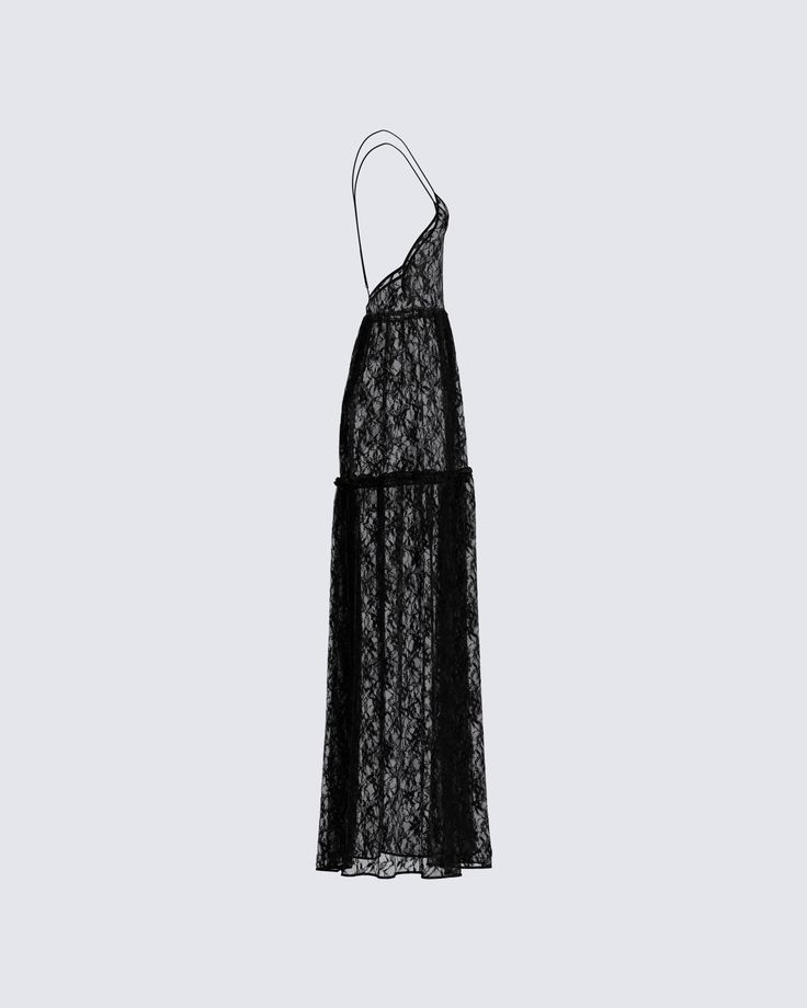 Marina Black Lace Sheer Maxi Dress Luxury Lace Maxi Dress With Ruffles, Luxury Sheer Long Skirt Dress, Luxury Long Lace Maxi Dress, Black Sheer Dress Lace, Evening Maxi Dress With Spaghetti Straps And Lace, Evening Lace Maxi Dress With Spaghetti Straps, Lace Maxi Dress With Spaghetti Straps For Evening, Sheer Lace Maxi Dress For Night Out, Lace Maxi Dress For Night Out