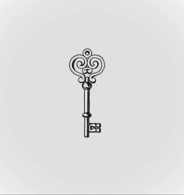 a drawing of an ornate key on a white background