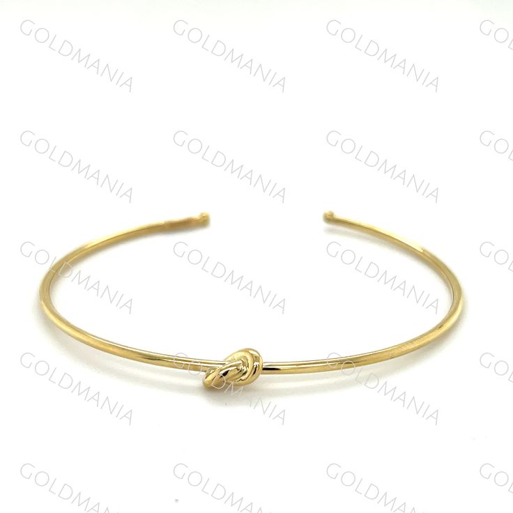 All Our Bracelets Are Made Of REAL 14K GOLD  14K yellow Gold Love Knot Cuff Bangle Bracelet, Real Gold Bangle, Stackable Bangle, Women  Shop our 14K Bracelets https://www.etsy.com/shop/GOLDMANIA?ref=seller-platform-mcnav§ion_id=26925987  Shop On Sale items https://www.etsy.com/shop/GOLDMANIA?ref=seller-platform-mcnav§ion_id=1  Metal: 14K Yellow Gold   Width: 2 IN  Length: 7 IN  Closure: Cuff Weight: 2.80 Gram   Knot dimension: 5 mm   SHIPPED FROM NEW YORK CITY FREE SHIPPING on all orders IN THE Adjustable Yellow Gold Wedding Bangle, Adjustable Yellow Gold Round Cuff Bracelet, Adjustable Yellow Gold Wedding Bracelet, Yellow Gold Plated Bangle As A Gift, Adjustable Yellow Gold-plated Cuff Bracelet, Yellow Gold Plated Bangle For Gift, Yellow Gold-plated Bangle As Gift, Yellow Gold-plated Bangle For Gift, Adjustable 14k Gold Bangle For Wedding