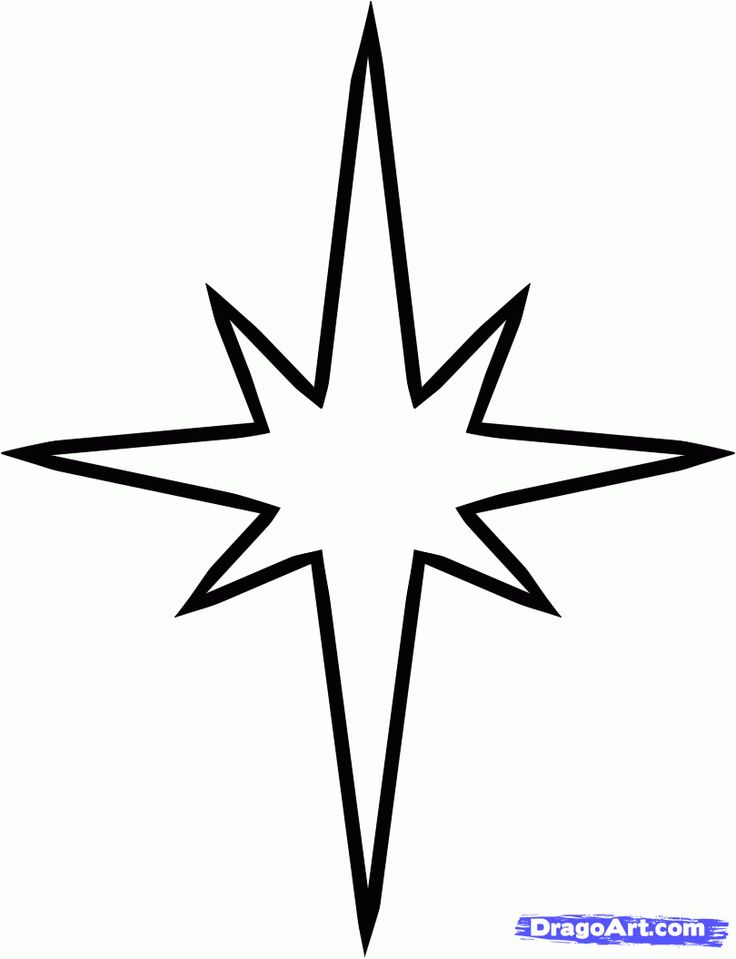 a black and white image of a star in the middle of it's outline