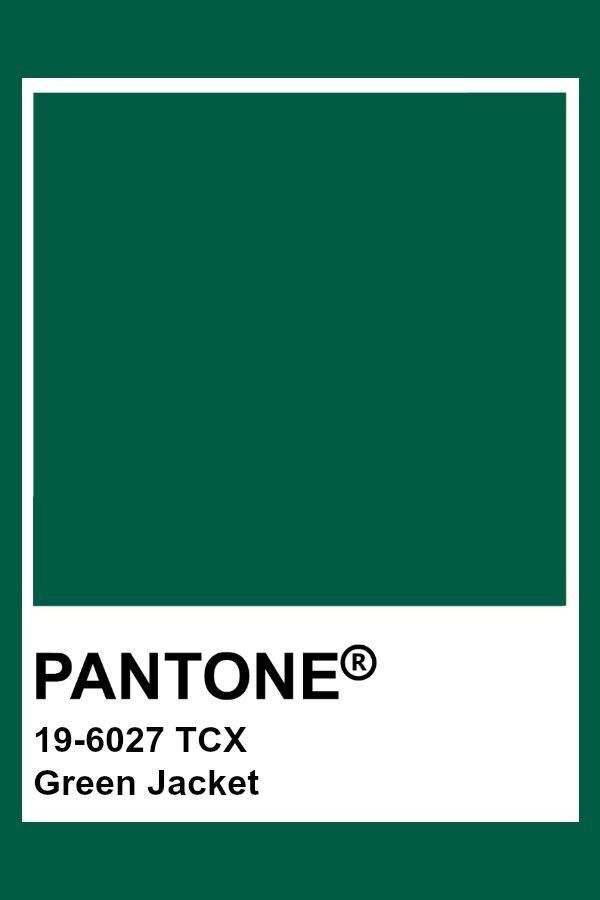 pantone's green jacket color is shown in the box, and it looks like