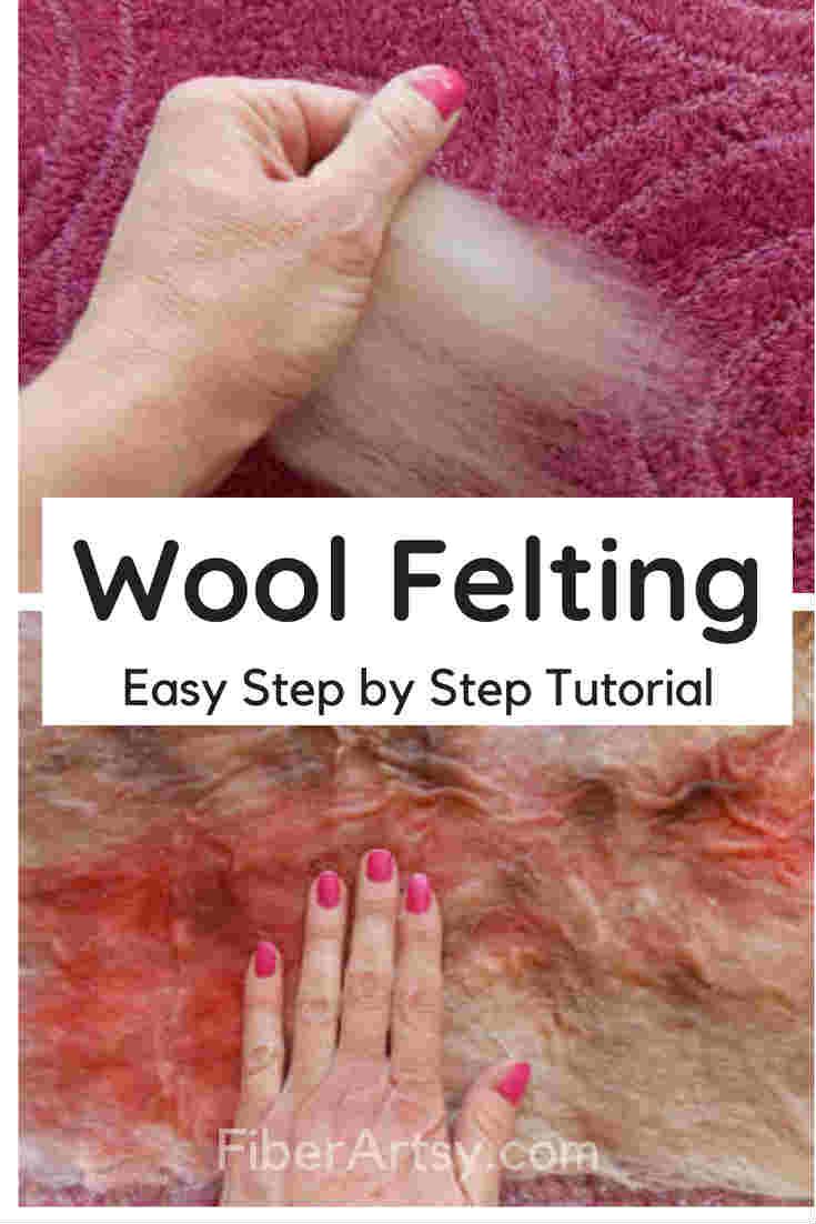 a woman's hands with pink nail polish on her nails and the text wool felting easy step by step