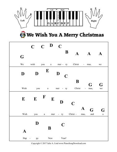 we wish you a merry christmas piano worksheet