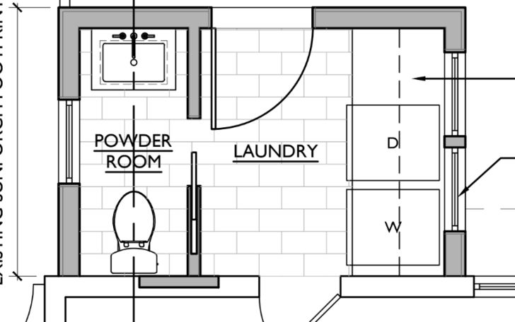 the floor plan for a bathroom with toilet, shower and sink in one room is shown