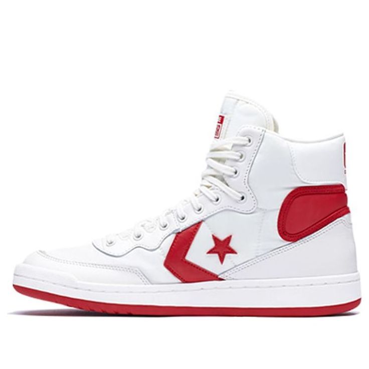 Converse Fastbreak Hi 'Enamel Red' Egret/Enamel Red/Egret 159663C Converse Fastbreak, Converse Basketball Shoes, 80s Sneakers, Air Shoes, Nike Air Shoes, Shoes Basketball, Retro Shoes, Round Toe Heels, Michael Myers