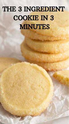 Easy 3 Ingredients Recipes, Three Ingredients Biscuits, Cream Cheese Cookies No Egg, Easy Desserts With No Flour, Simple Minimal Ingredient Recipes, Easy Simple Ingredient Deserts, Simple Quick Snack Recipes, Super Simple Cookies, Easy 3 Step Desserts