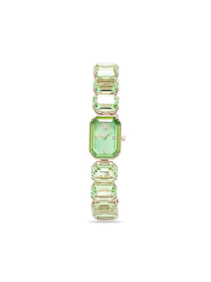 Swarovski Octagon Cut Bracelet Watch  - Farfetch Watch Green, Body Chains, Dope Jewelry, Classy Jewelry, Funky Jewelry, Jewelry Lookbook, Crystal Embellishment, Dream Jewelry, Jewelry Inspo