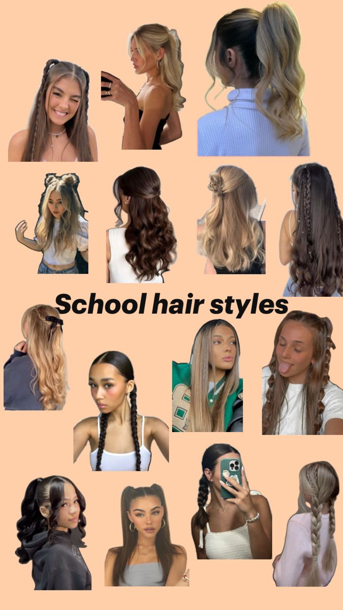 Hope this gives you ideas School Hair Styles, Preppy Hairstyles, Hairstyle Examples, Easy Hairstyles For Thick Hair, Hair Inspiration Long, Dress Elegant Long, Cute Simple Hairstyles, School Hair, Curly Hair Styles Easy