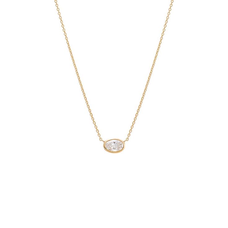 Product Details 14K Gold & 14K White Gold Color: G Clarity: VS1 1 Oval Brilliant-Cut Lab Diamond Available in 5 Different Carat Weights: .025CT, 0.50CT, 1CT, 1.5CT, & 2CT Length: 16" + 1" + 1" Extender This Item Requires 12-18 Business Days to Be Produced Available For Pre-Order Elegant Oval Pendant Diamond Necklace With Single Cut Diamonds, Elegant Solitaire Necklace With Diamond Accents In Oval Pendant, Elegant Solitaire Necklace With Diamond Accents, Timeless Oval Cubic Zirconia Necklace, Timeless Oval Cubic Zirconia Necklaces, Classic Gold Oval Diamond Necklace, Elegant Diamond White Solitaire Necklace With Oval Pendant, 14k Gold Oval Necklace In Diamond White, Oval 14k Gold Necklace In Diamond White