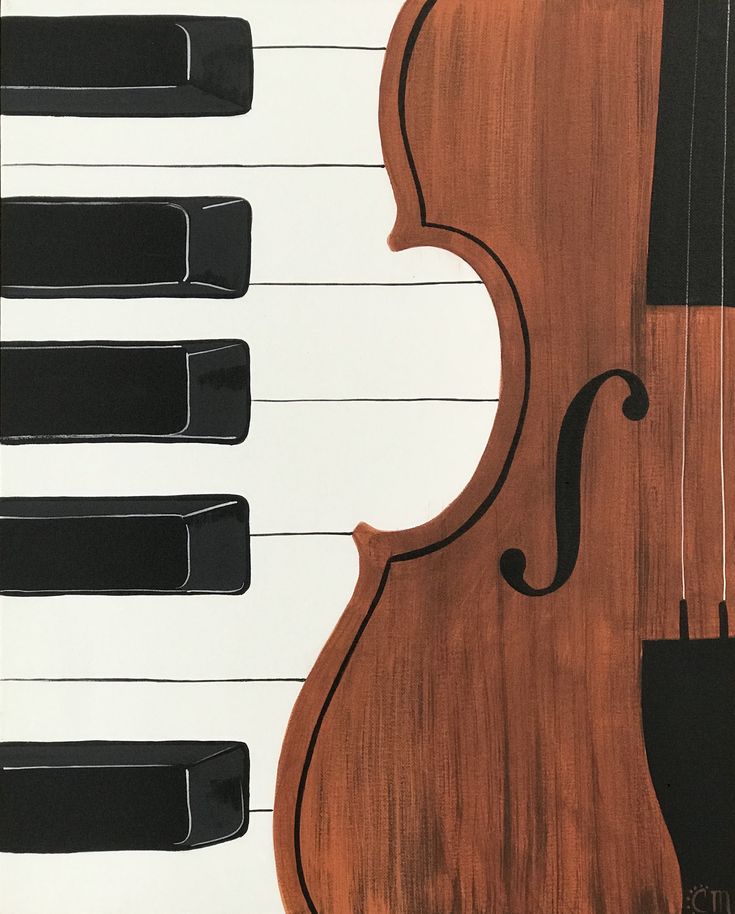 an image of a violin on piano keys