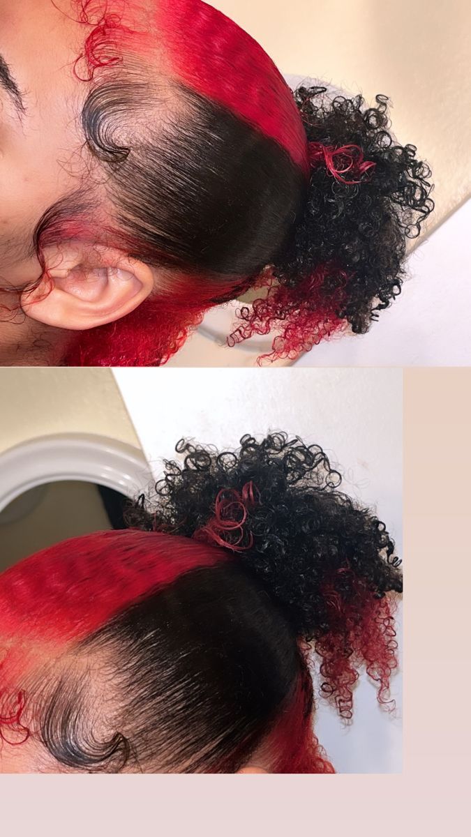 Hair Stripes, Skunk Hair, Skunk Stripe, Dyed Curly Hair, Girl Hair Colors, Peekaboo Hair, Dyed Red Hair, Quick Natural Hair Styles, Dyed Hair Inspiration