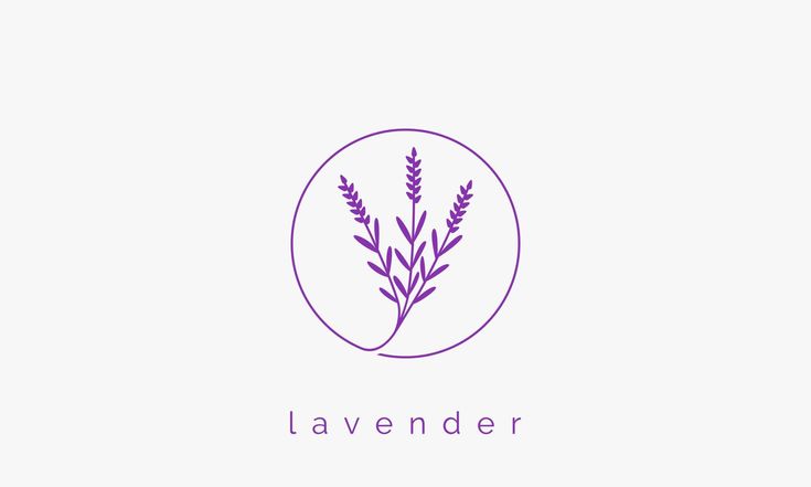 the logo for lavender is shown in a circle with an image of a plant on it