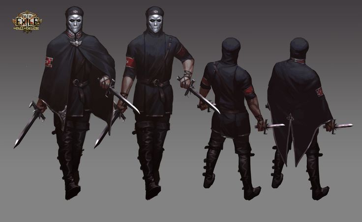 the concept art for person's character creation is shown in three different poses, including two