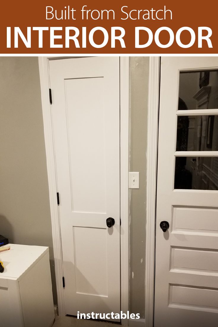 two white doors with the words built from scratch in front of them and an instructable