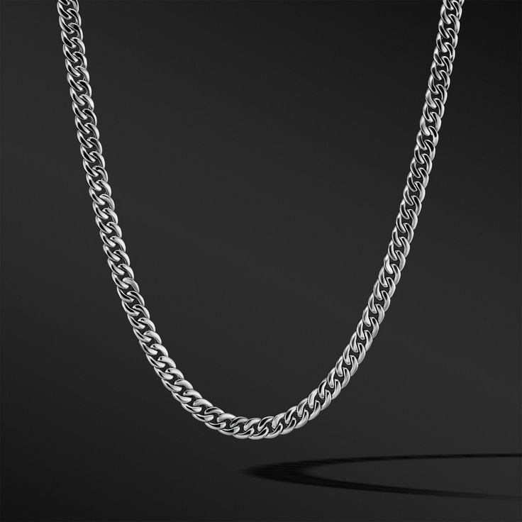 Taking its name from Latin for earth, Terra is a solid cuban link chain designed for max impact. Structural links draw attention with their high polished finish and a special oversized clasp lends it a rich luxuriant effect. It looks great worn solo or layered with shorter chains. 316L Stainless Steel with Rhodium Chain, 8mm Wide Elegant Cuban Link Necklace With Solid Construction, Modern Silver Chain Link Jewelry, Classic Formal Stainless Steel Chain Necklace, Classic Link Chain Necklace In Stainless Steel, Modern Cuban Link Jewelry, Modern Necklace With Solid Cuban Link Construction, Silver Cuban Link Necklace For Everyday Elegance, Classic Stainless Steel Link Chain Necklace, Classic Stainless Steel Oval Link Chain Necklace