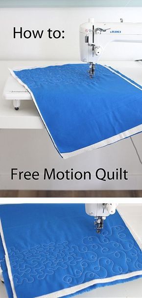 the instructions for how to make a quilt on a sewing machine with free motion quilt