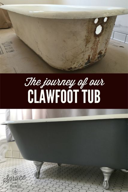 an old claw foot tub with the words, the journey of four clawfoot tub