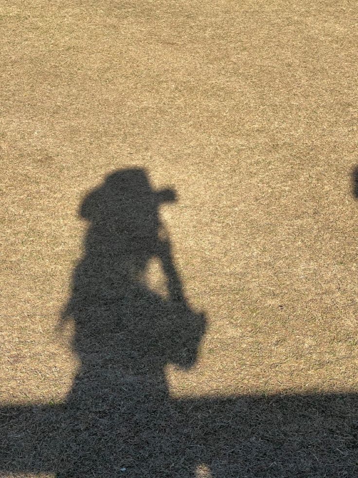 the shadow of a person holding a baseball bat