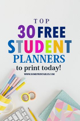 the top 30 free student planners to print today