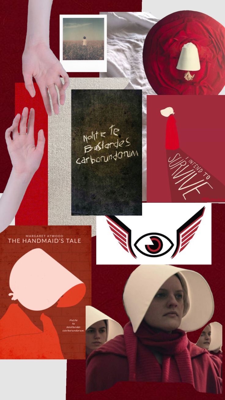 the collage has many different images and words on it, including an image of a woman's hand