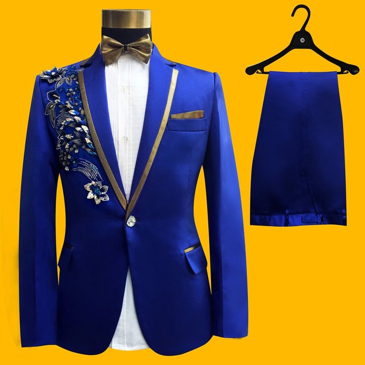 Can you dig it! Men's Blue England Style Skinny Single-Breasted Wedding Two-Piece Suit #getyoursexyon #styleiseverything #imtoosexy #Ialwayslooksexy #headturner Tuxedos Wedding, Vintage Suit Men, Pink Tuxedo, Suits Outfits, Halloween Costume Suit, Royal Blue Suit, Suit Blue, Groom Tuxedo, England Style