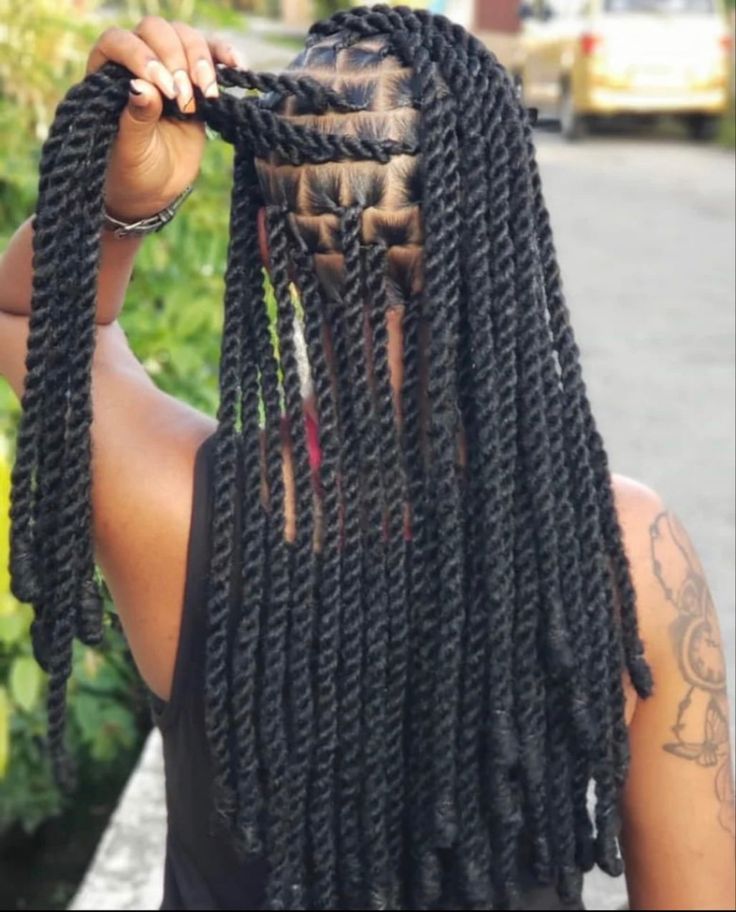 Black 2 Braids Hairstyles, Protective Hairstyles Braids Twist, Old Faux Locs Styles, Vacation Hairstyles For Black Women Summer Box Braids, Invisible Locs With Locs, Invisible Locks Hairstyle Long, Twists Protective Styles Natural Hair, Crossett Outfit, Two Strand Passion Twist