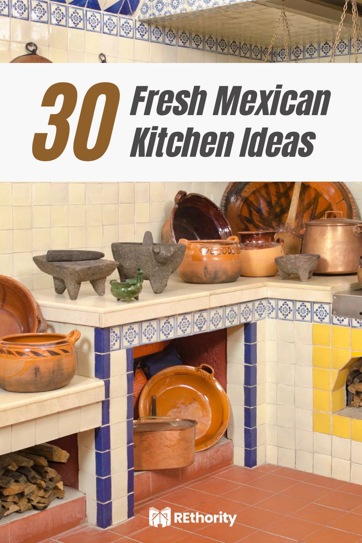 the cover of a cookbook showing mexican kitchen items