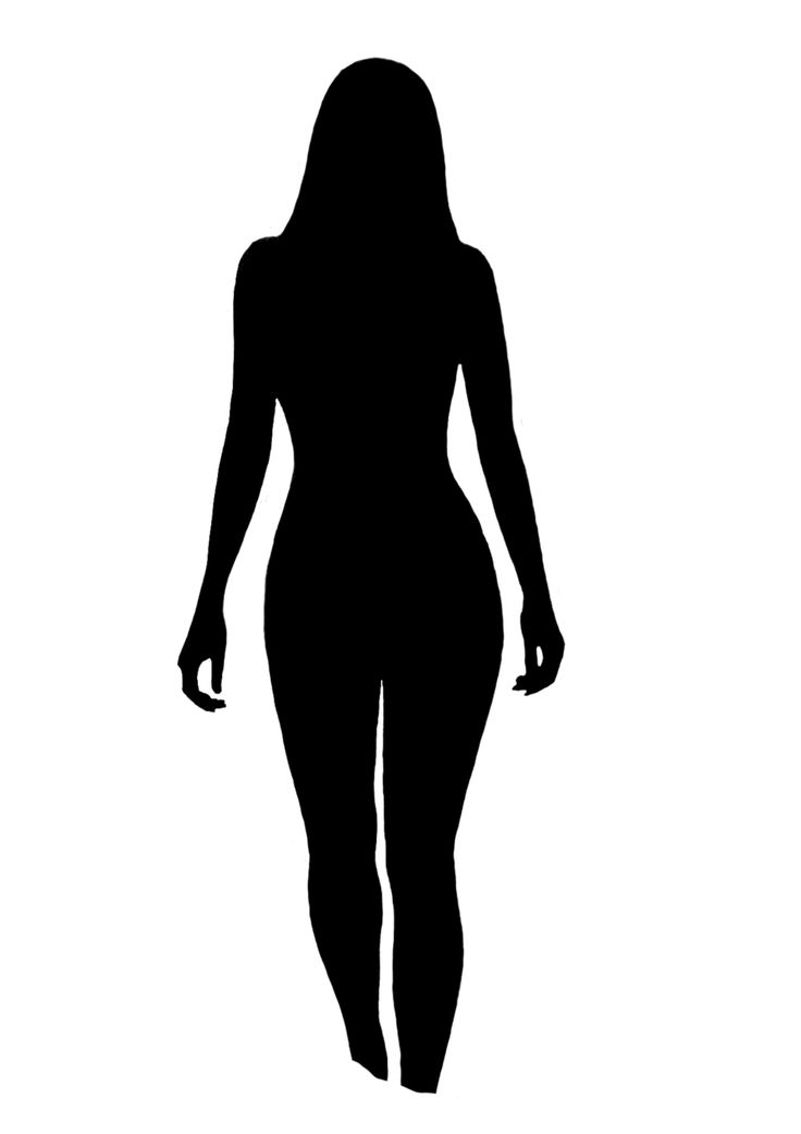 the silhouette of a woman is shown in black and white