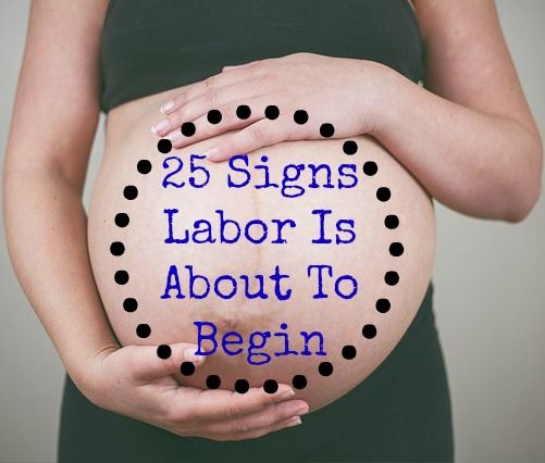 a pregnant woman holding her belly with the words 25 signs labor is about to begin