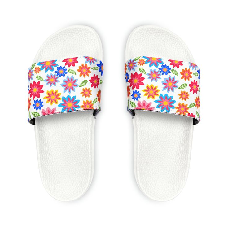 Take on the summer heat with style thanks to these personalized slide sandals for women. Made with PU outsoles and an edge-to-edge strap customization that will never peel, crack, or fade, these sandals feature a high-end quality factor comparable to household-name brands. The straps are made with neoprene and polyester to avoid chafing while the ergonomic sole keeps discomfort at bay. .: Material: 100% PU (polyurethane) outsoles / polyester & neoprene straps .: Black & white outsole color optio Sandals Comfy, Womens Slides Sandals, Womens Slides, Sandals Brands, Sandals For Women, Summer Heat, Slide Sandals, Womens Sandals, Heat