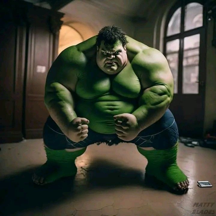 a man dressed as the incredible hulk