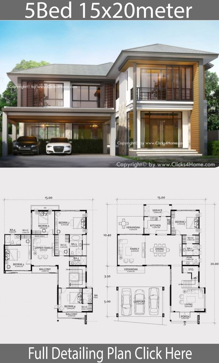 three story house plan with 3 bedroom and 2 bathrooms