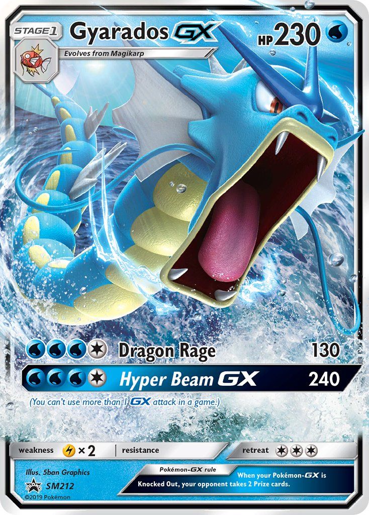 the card features an image of a blue and yellow dragon with its mouth open