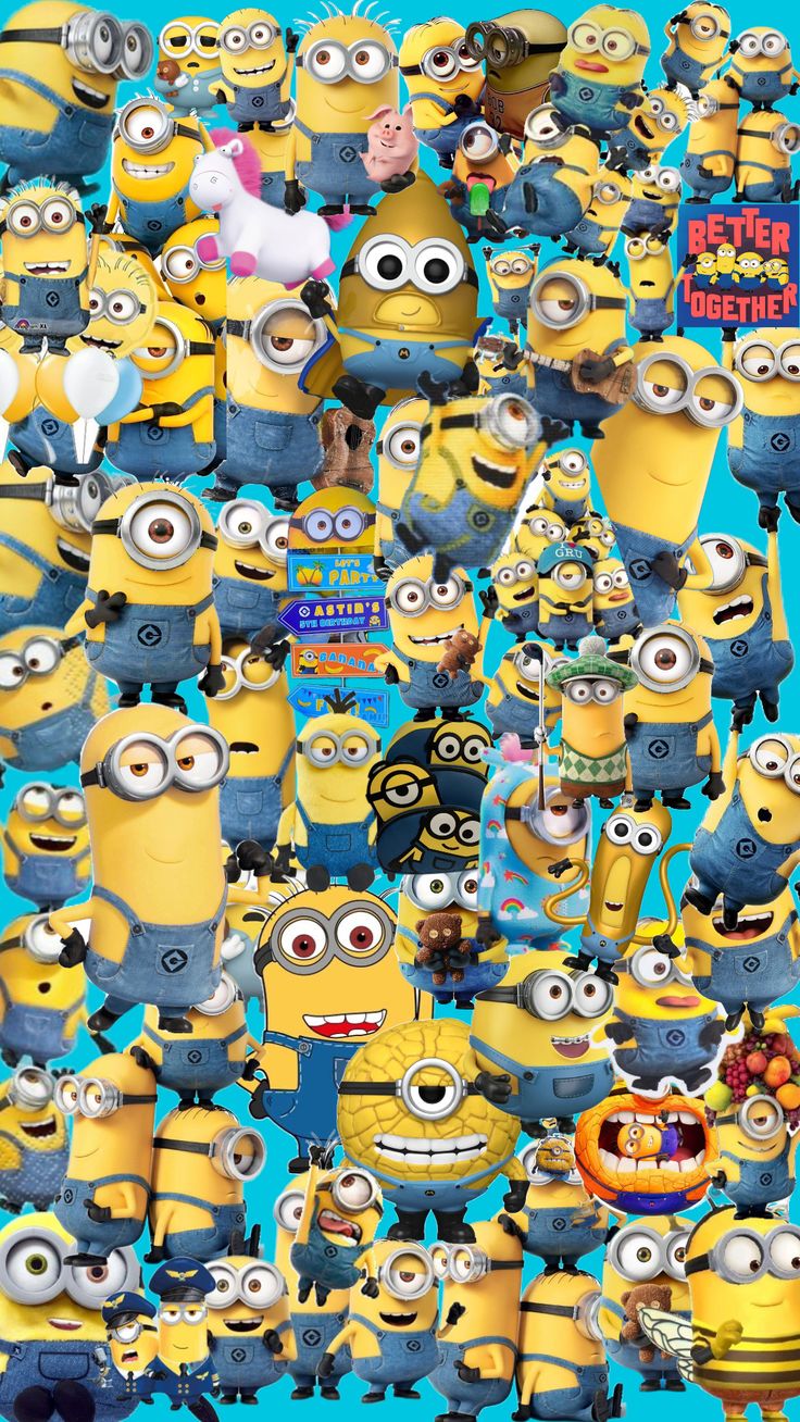 a bunch of minion characters that are all grouped together