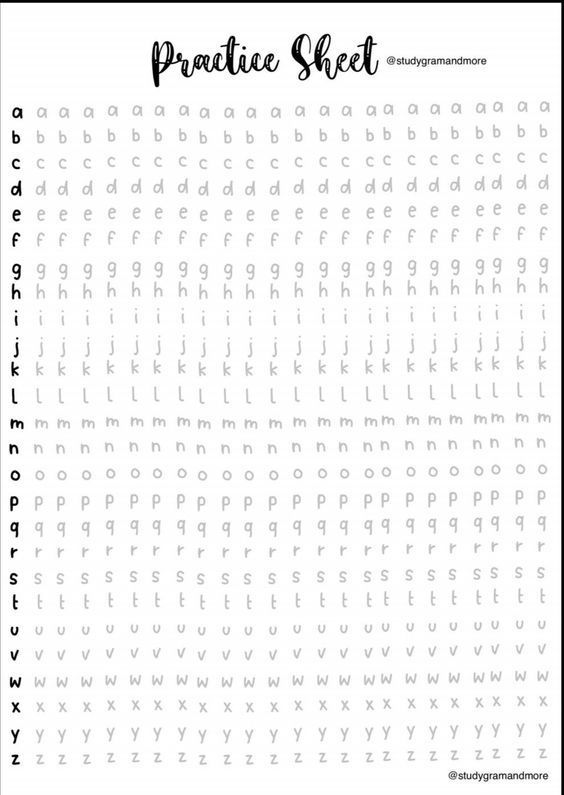 the practice sheet with words and numbers on it