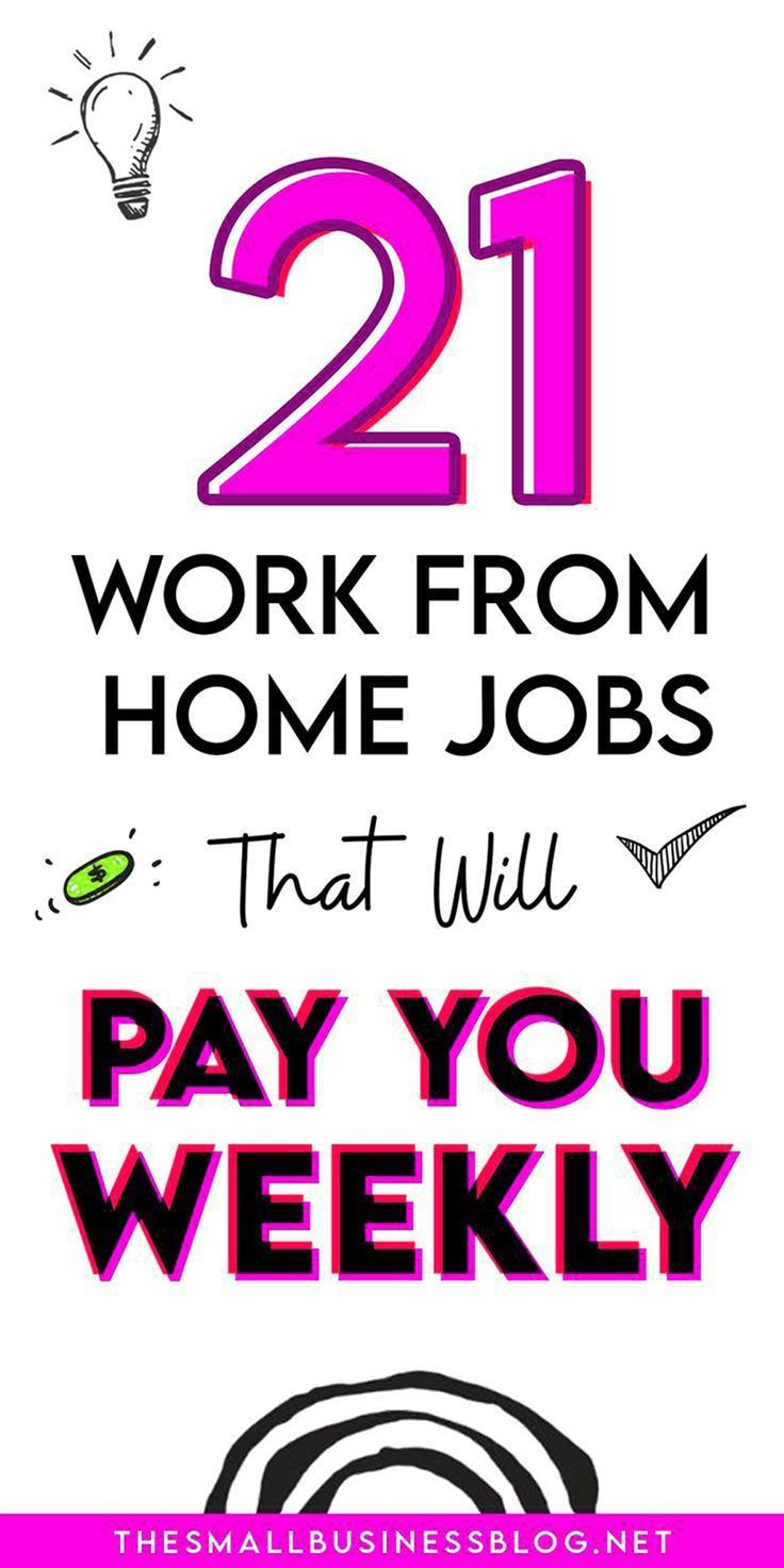 Weekly Paychecks: 21 Work From Home Jobs That Pay Weekly Small Business Blog, Night Jobs, Jobs For Women, Legit Work From Home, Online Jobs From Home, Money Making Jobs, Online Work From Home, Ways To Make Money Online, Online Tutoring