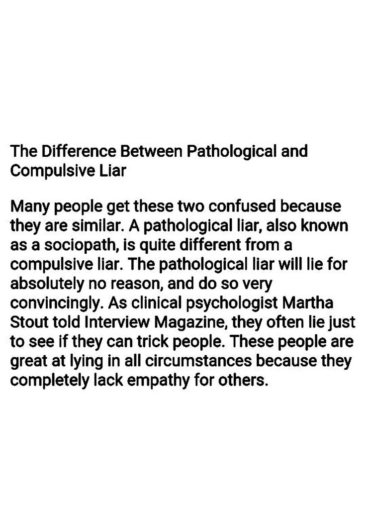 the differences between pathological and compulsive liars are shown in this text