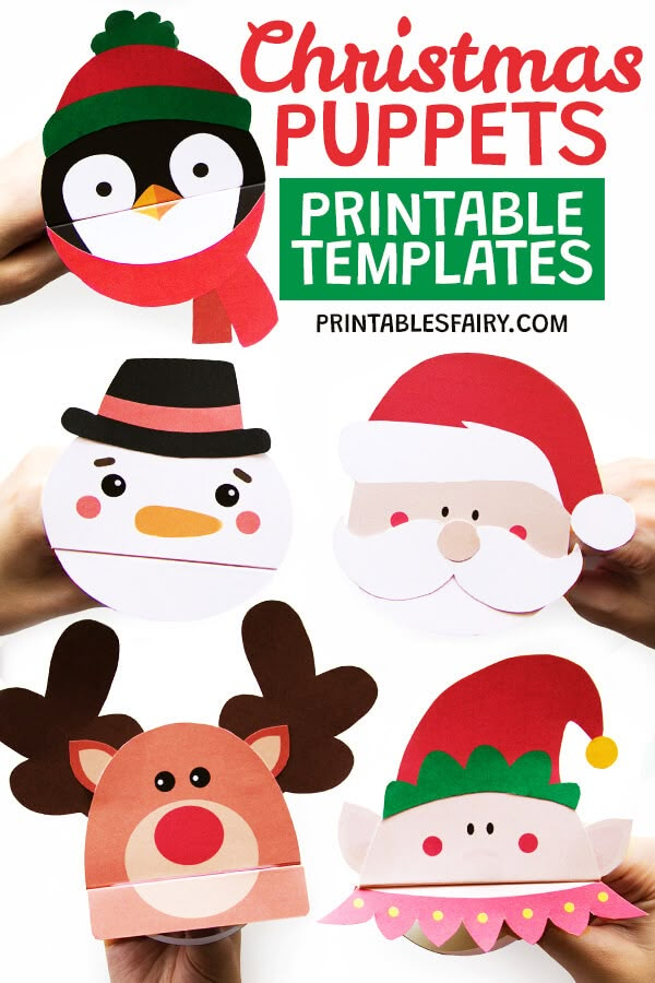 christmas puppets printable templates for kids to make with paper and construction material