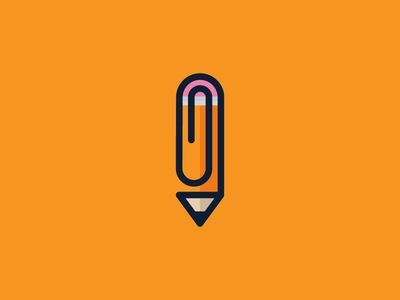 an orange background with a pencil in the middle